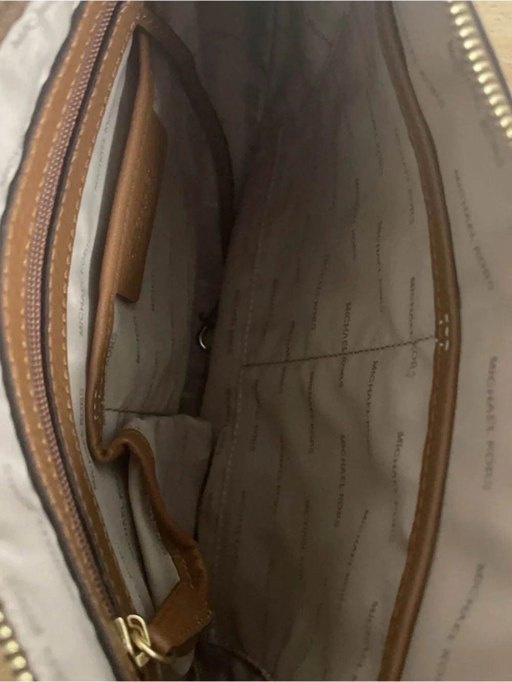 Bag Michael Kors Brooklyn Grommet Brown Leather Studded Shoulder Bag Ex Conditio